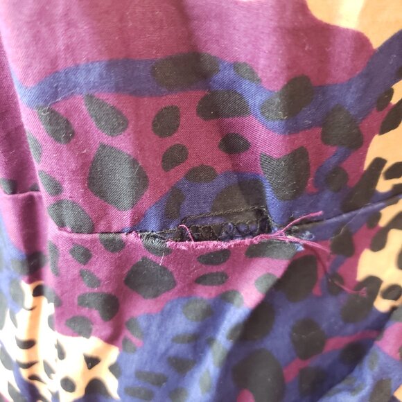 Bold & Beautiful D'iyanu Purple African Print Pant Suit womens M Wrap Blazer - Picture 5 of 12